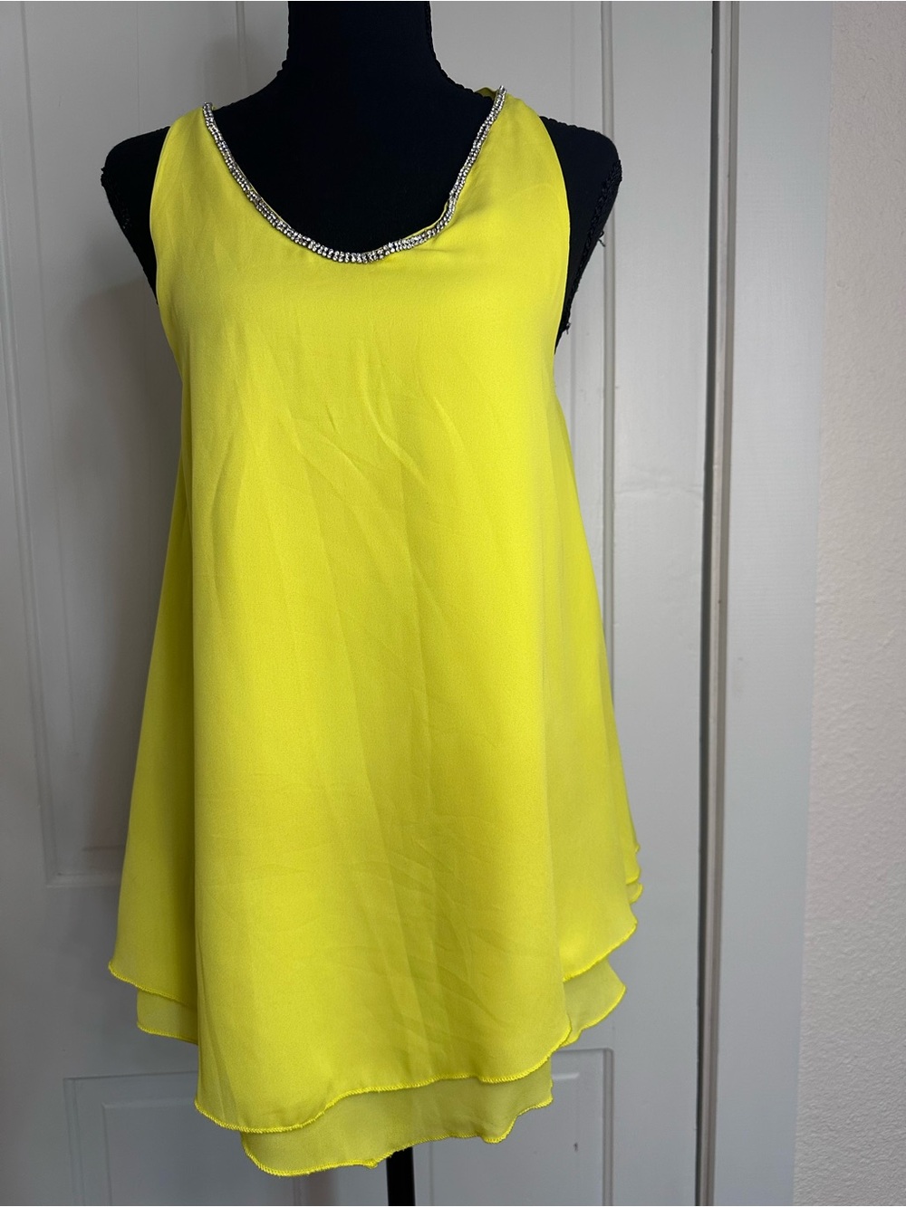 Beaded-Neckline Yellow Women's Sleeveless Camisole